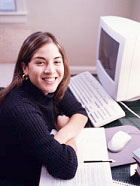 Girl sitting at computer