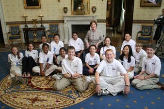 Kavya Shivashankar with the First Lady Bush